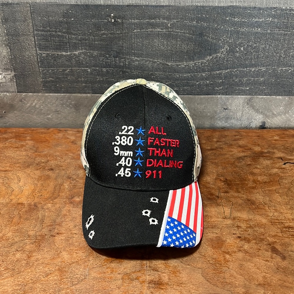 American Flag and Camo Baseball Cap
